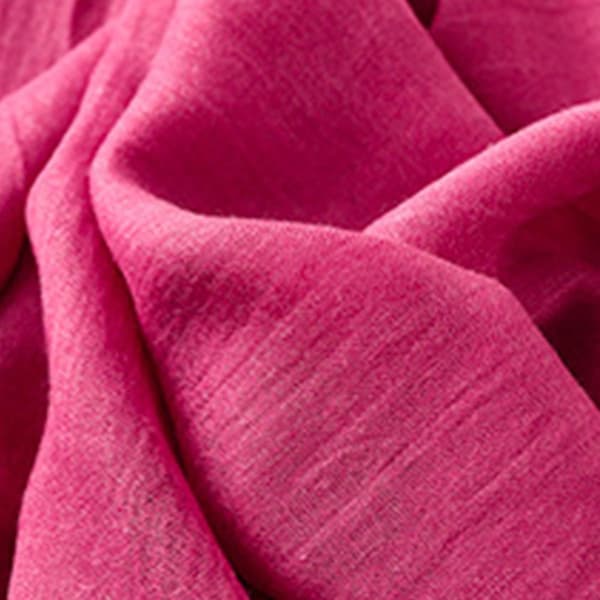 Bomullslinskjerf, bredt linskjerf, ensfarget skjerf, dyp rosa