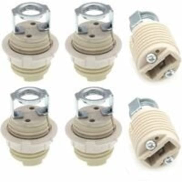 6-pakning G9 lampeholder med feste, keramisk gjenget G9 halogen S