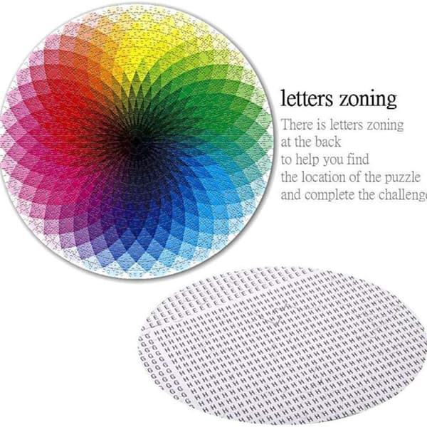 1000 Piece Round Puzzle, Creative Rainbow, Difficult Large Puzzle KLB