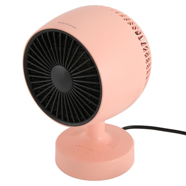 Portable Fan Heater Both Cold and Warm Use Adjustable Angle Mini Heater for Home Office Desk 100-240V Pink US Plug
