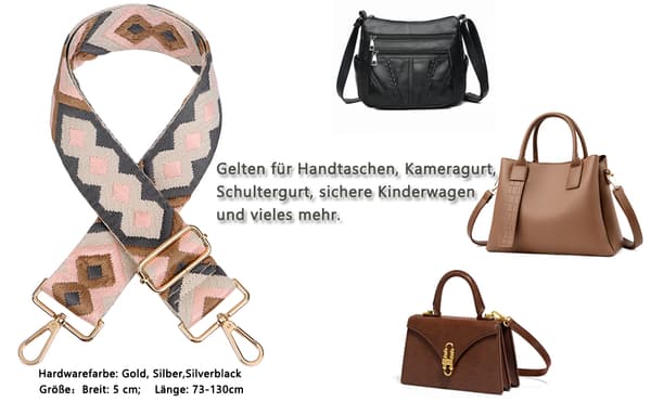 Justerbar axelrem, väskrem, bred axelrem, axelrem, herr väskrem, damaccessoarer, bärrem