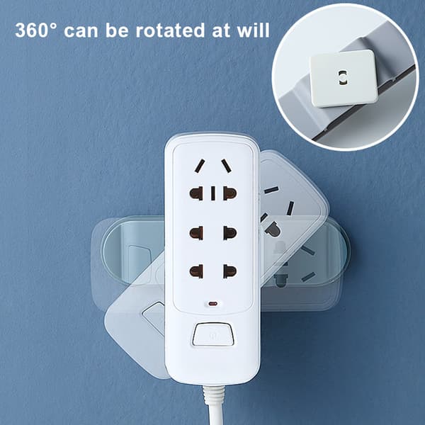 New Rotating Socket Holder Punch-Free Wall Socket Power Strip Storage Plug Hook Cord Winder Yellow Yellow