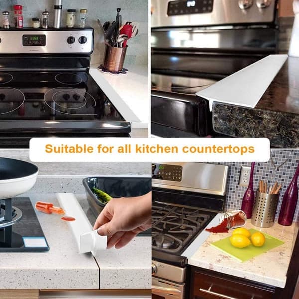 Stove gap cover keeps clean between stove and cabinets 61.5 cm 2-pack White