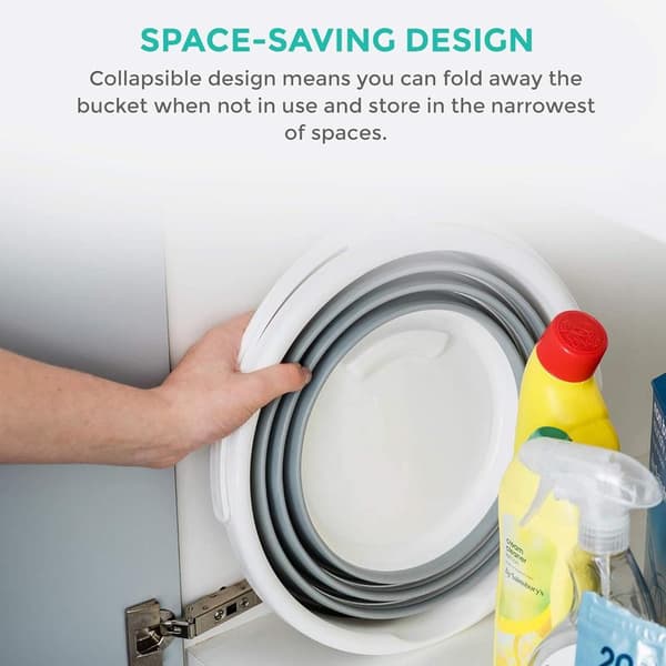 Collapsible Bucket - Large 10L Capacity, Robust Foldable Silicone Water Bucket with Comfortable Handle