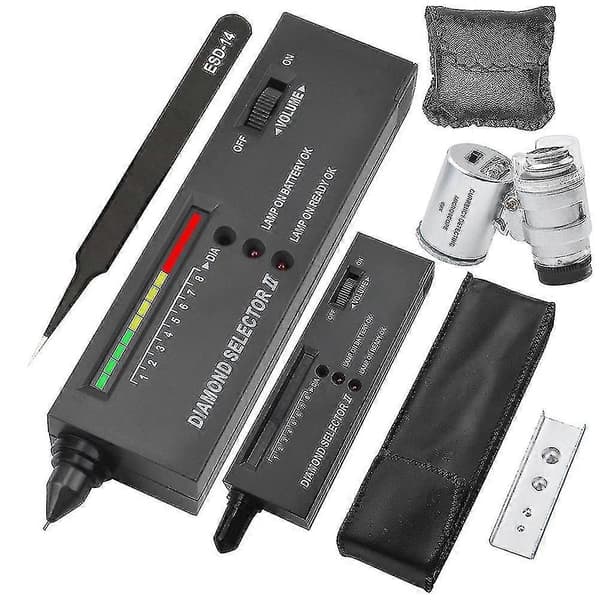 Diamond Test Pen, Professional Diamond Detector with 60x Mini LED Magnifying Glass, Diamond Test Pen for