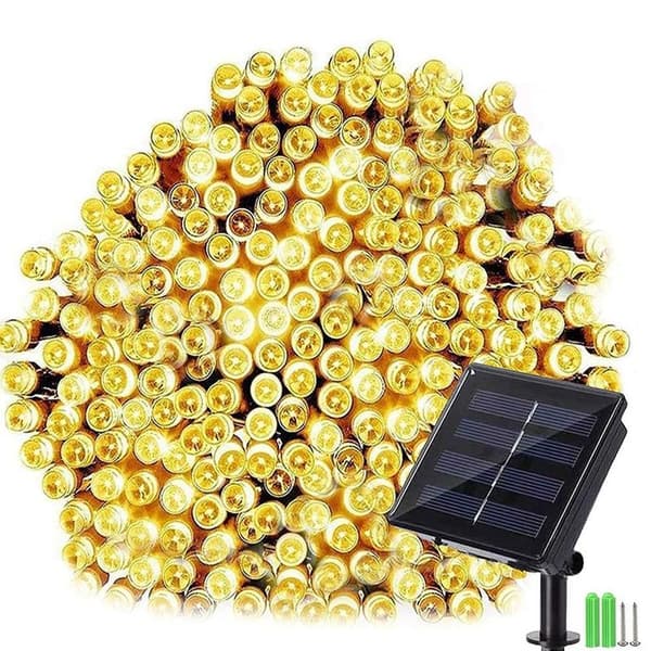 Utendørs solcellelysslynge 20m 200 LED lysslynge 8 moduser