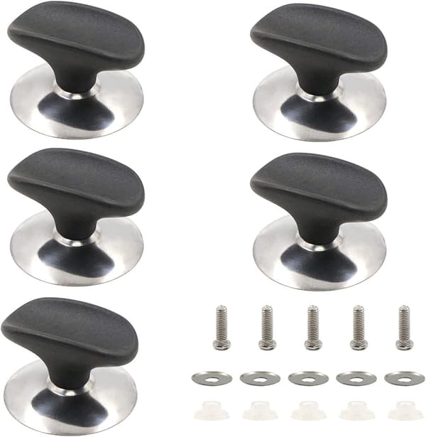 Replacement Lid Knobs Handle 5 Pcs Universal Replacement Parts for Kitchen Frying Pan, Pot, Saucepan, Casserole, and Stainless Steel Lid.
