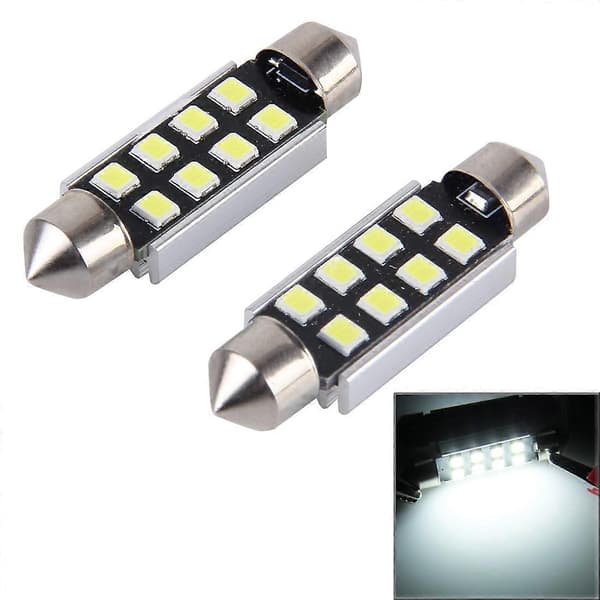 2 stk 39mm 3W 300LM 8 LED 3528 SMD Billeselys