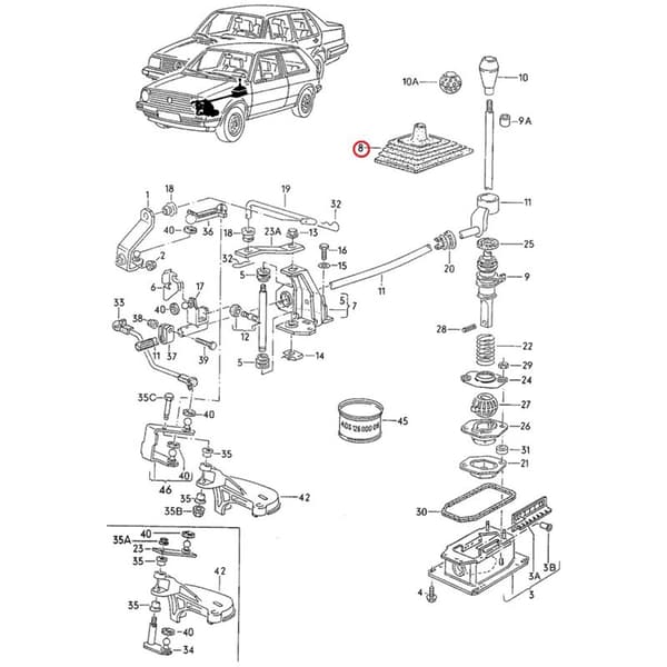 Gearstangsmanchetbetræk til GOLF MK2 II II MK2 191711115