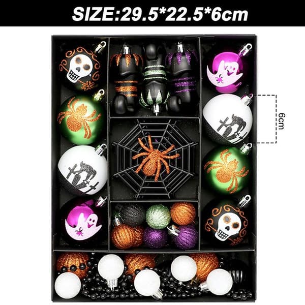 41 stk Halloween-kulepynt, Halloween-trehengende pynt, nattjul