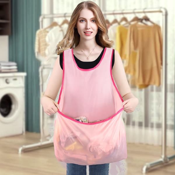 Laundry Apron with Large Pocket Moisture-Proof Drying Clothes Organizer Laundry Accessories