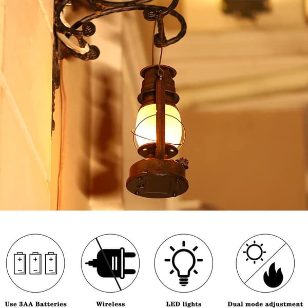 LED Lantern Home Decor Wireless Battery Powered Outdoor Lantern Retro Desi