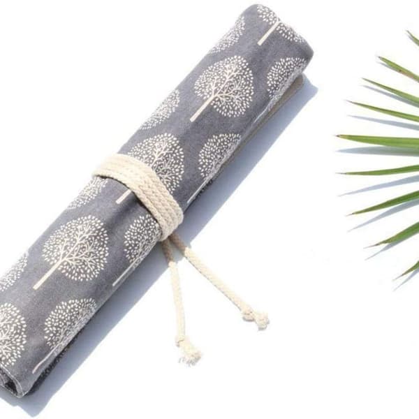 Canvas Artist Brush Bag Classic Style Protective Pouch KLB