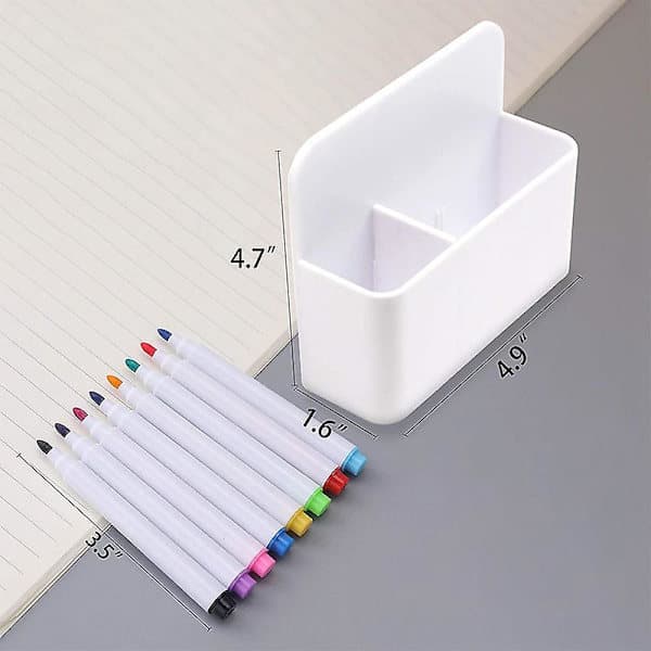 Magnetisk whiteboardpenholder, magnetisk penholder til whiteboard, 8 magnetiske whiteboardpenne
