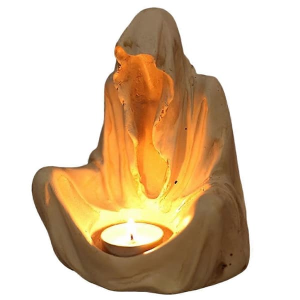 Ghost Candlestick Halloween Horror Gothic Candlestick Gothic Scary Tealight Holder Horror Candlestick White