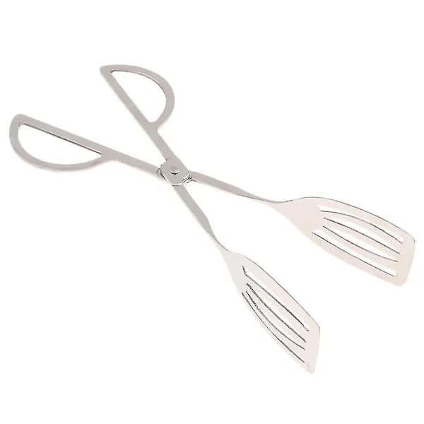 Grilltang i rustfritt stål med bredt sklisikkert grep for matlaging, grilling, salat og bufféservering, sølv 25 cm