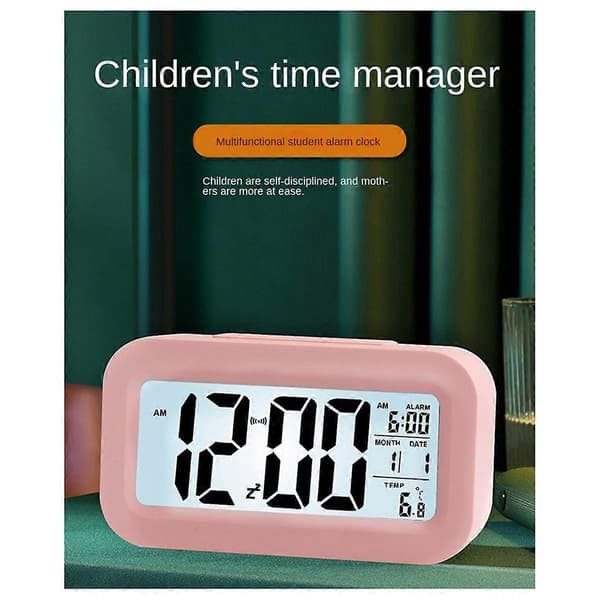 LED Digital Väckarklocka Snooze Elektronisk Väckarklocka Temperatur Luftfuktighet Display Skrivbordsklocka