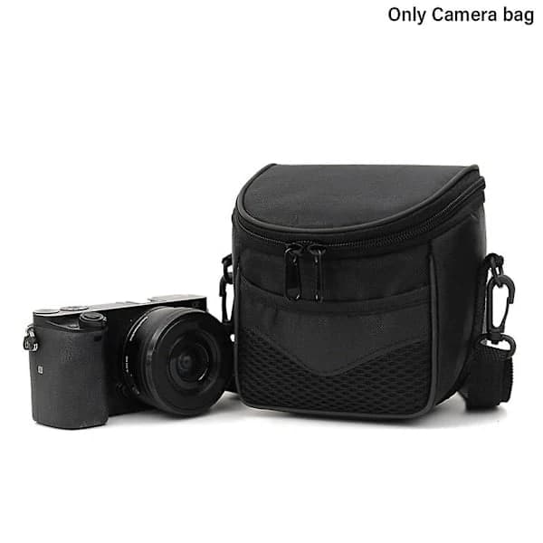 Portable Camera Bag Waterproof Adjustable Strap Travel Lightweight Small Bag Durable Solid Double Zippers Outdoor