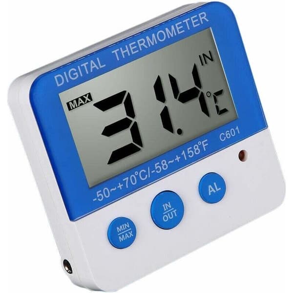 Digital kylskåpstermometer med larm och lättläst Max/Min temperaturdisplay (LCD)