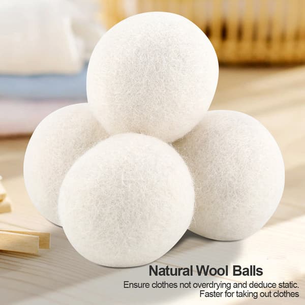 6 pcs 6 cm Natural Wool Balls Water Absorption Eliminates Static Laundry Replacement