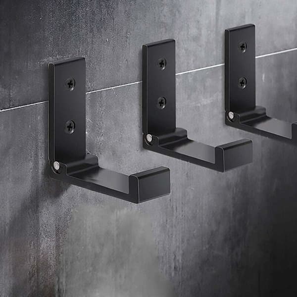 4-pack Folding Wall Hooks - Invisible Coat Hooks, Aluminum Wall Hook, Aluminum Alloy Wall Hook 90° Folding Coat Hooks - Black