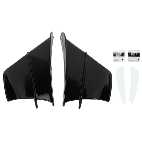 Pair Motorcycle Aerodynamic Wings Spoiler Wing Universal Replacement for Kawasaki Gloss Black