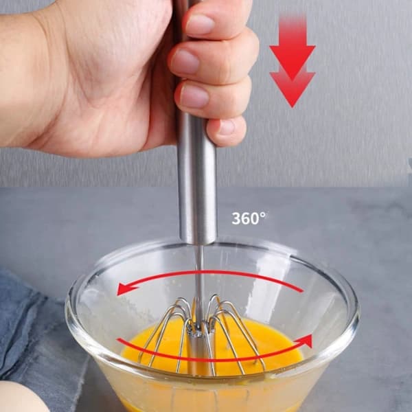Egg whisk, hand-held whisk, stainless steel egg whisk [CO]