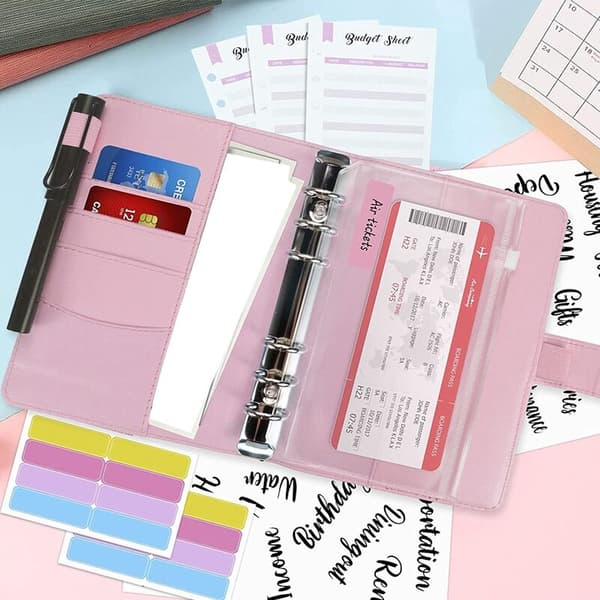 Budget Binder Sæt - Budget Binder med kontantkuvert, kontantorganisator, pengebesparende ringbind, kontantkuverter til budgettering B