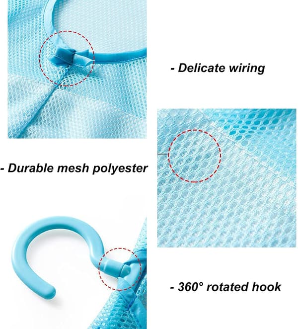 Mesh Clothespin Bag 3 pcs Mesh Bag Basket Laundry Hanging Bag Mult