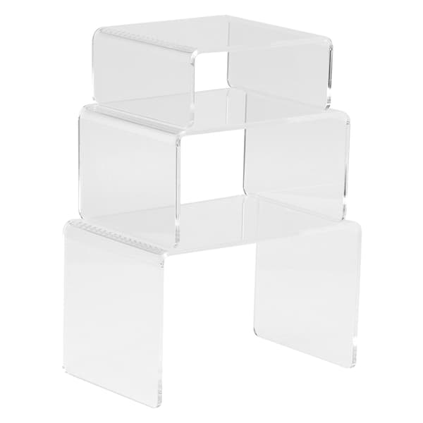 3 stk/sæt Akryl Dukkelegetøj Figur Display Riser Rack Transparent Smykkedisplaystativ