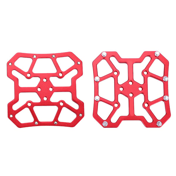 1 Pair Aluminum Alloy Bicycle Clipless Pedal Platform Adapters for SPD (Red)