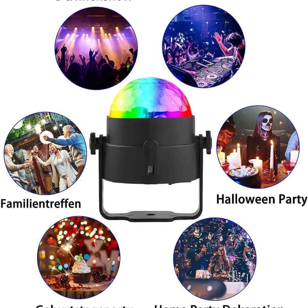 Discokule Disco Lys LED Disco DJ Lampe 3W RGB Scenelys KLB