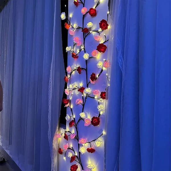 Rose LED Tree Branch Lighting 72 LED 8 Modes Remote Control 157cm Wall Decor String Light [Ho]