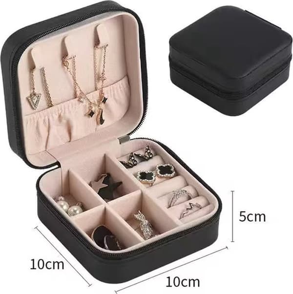 Mini Travel Jewelry Box, Black, Portable Ring Storage Box, Watch Case