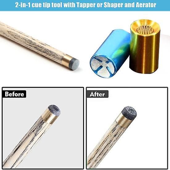 2-i-1 Billardkøspidsformer Let Bærbar Nem at bære Multifunktionel Billardkøspidsformer Reparationsværktøj