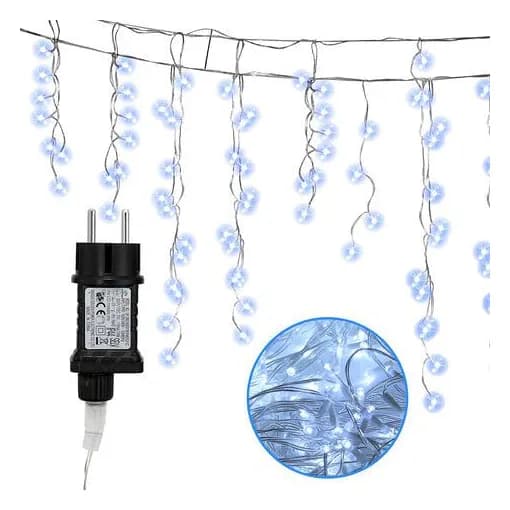 15m 400 LED String Lights, Christmas Tree Light Curtain, Cool White