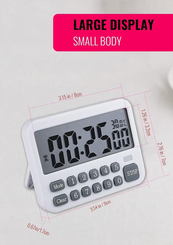 Multifunksjonell Digital Vekkerklokke med 10 Alarminnstillinger, C