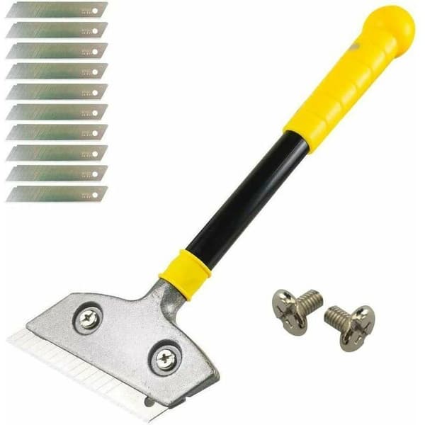 Kraftig skrape, 100 mm blad, flat skrape med 10 metallblader