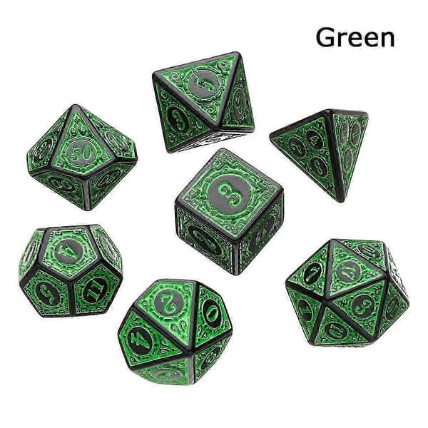 Gult 7-delers Akryl Polyedrisk Terningesett for DND TRPG Brettspill D4-D20