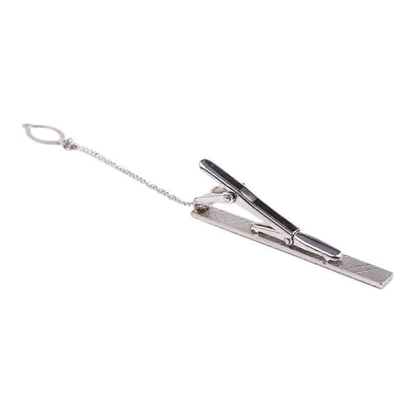 Herr Ensfarvet Sølv Krom Rustfrit Stål 6CM Standard Slipsenål