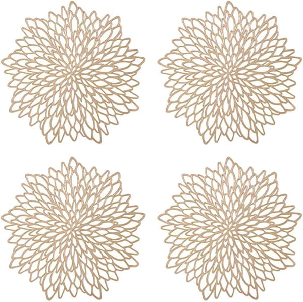 4 stk. gullmatter, hule runde matter, runde matter DXGHC