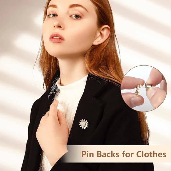 70 Pcs Lockable Pin Backs, Secure Metal Fasteners for Enamel Pins, Badges, Brooches, and Lapels, Silver