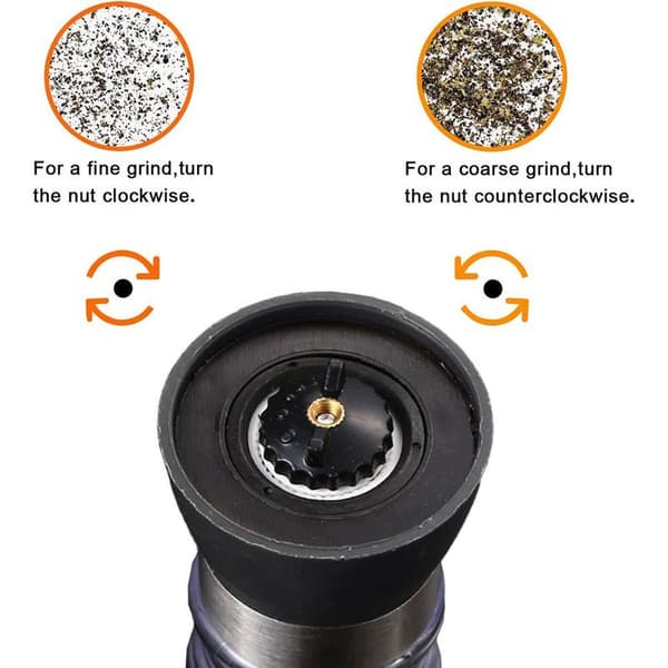 Refillable Grinder - Black Pepper Grinder, Long-lasting Freshness, Black + Red