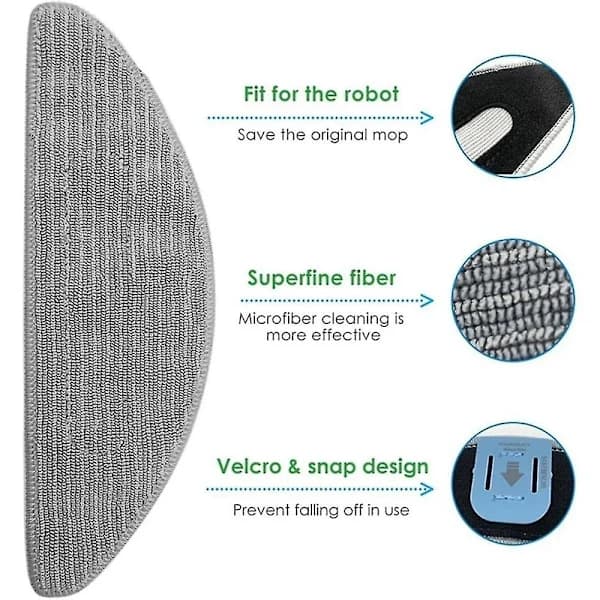 16 stk. moppepuder til Combo I5, I5+, J5, J5+ robotstøvsuger mikrofiber vaskbar genanvendelig moppeklud