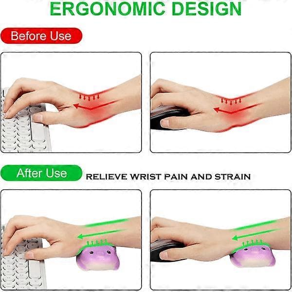 Liten håndleddsstøtte musematte Mini Tegneserie Gris Ergonomisk Musematte Søt Dyr Minneskum Håndleddsstøttepute Hvile Smertelindring Musematte