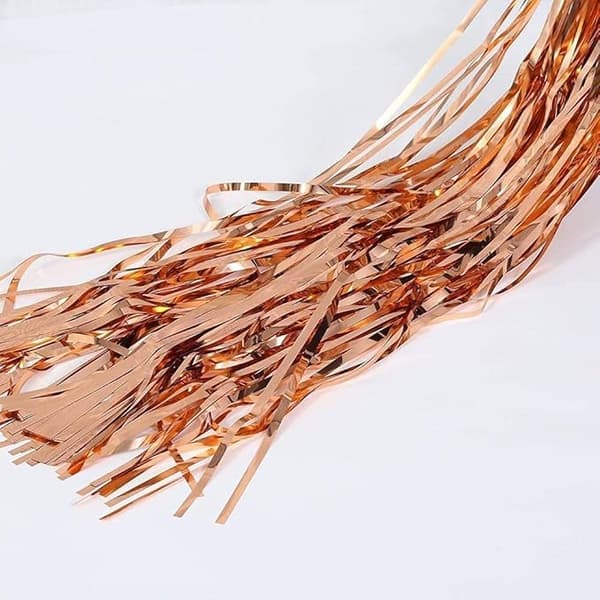 2 stk. 1*2,5 m metalltråd (roségull), gardin folie flyt silke Curta