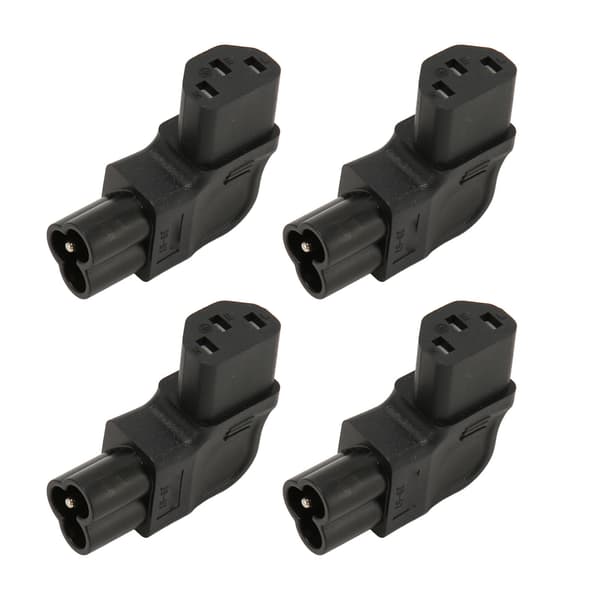 IEC320 C6 til C13 Strømadapter 90 Grader 2.5A‑10A 250V Strømstikadapter til UPS Computerstik 4 stk.