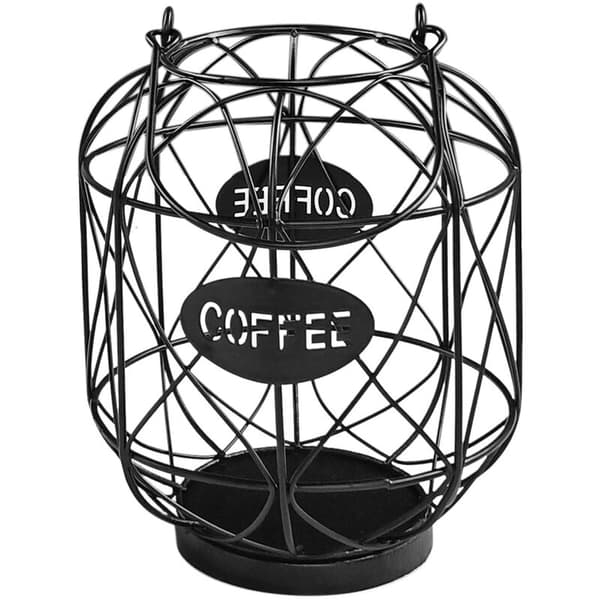 Coffee Capsule Storage Basket Cup Holder Mug Coffee Pod Holder Storage Organizer for Countertop Coffee Bar Black