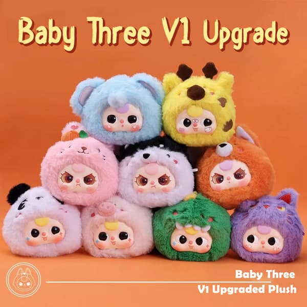 Babythree First Generation Upgraded Animal Plush Doll Baby Three 1PC Random 1PC Random