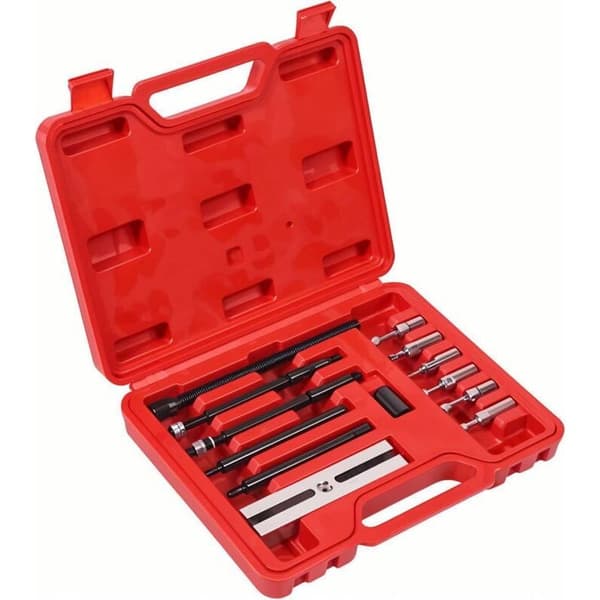 Wheel Hub Puller - Integrated Bearing Disassembly Tool Kit - Blackened Steel - ISO 6004-6302 Compatible - 2 x Extensions and 6 x Adapters